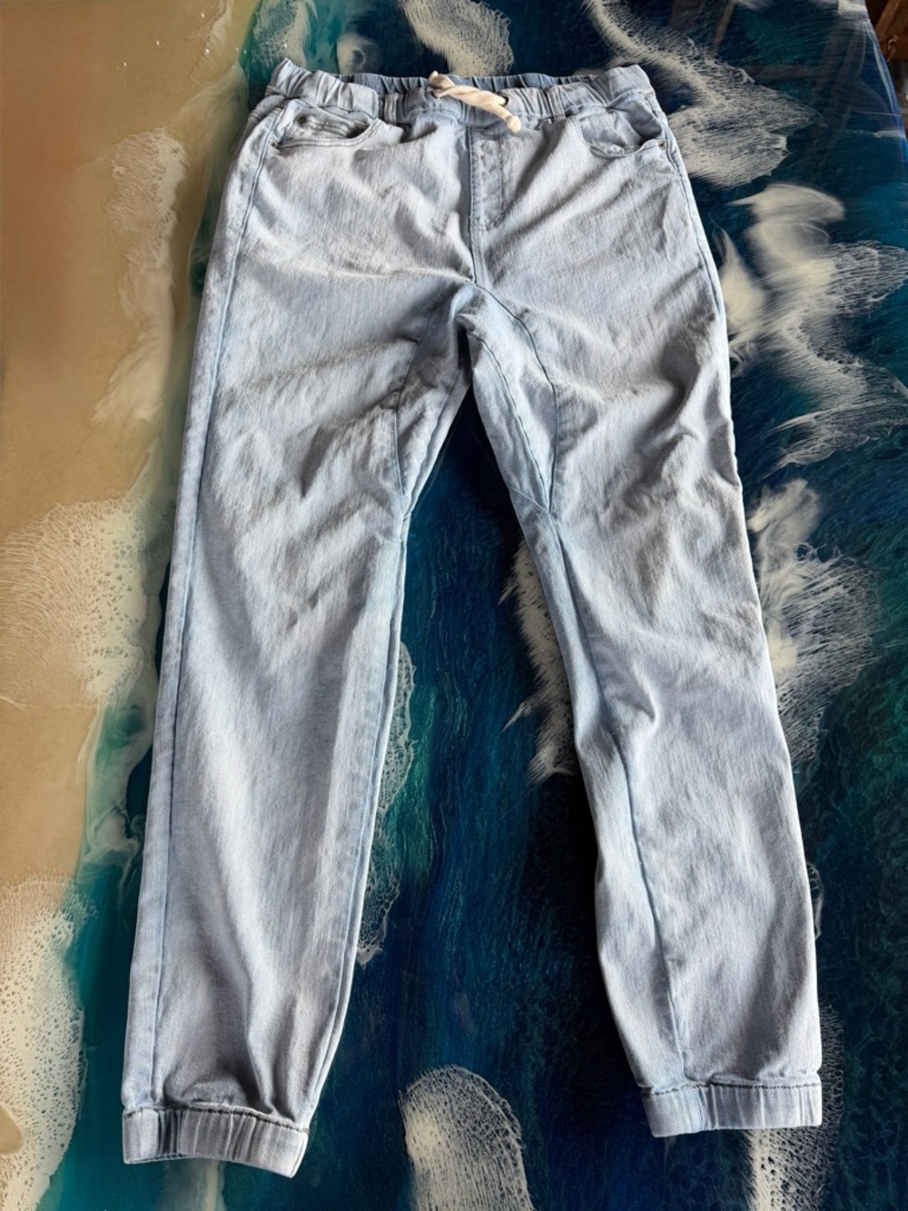 NWOT VICTORIOUS Los Angeles Light DENIM COTTON JEAN SWEATS (UNISEX) XL